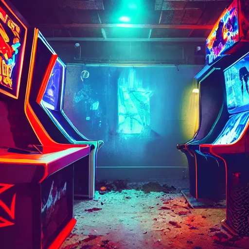 Image similar to abandoned video game arcade cabinet, glowing ghost transcending out of screen, Matt emmett, zack snyder, Anato Finnstark, and Harrison Fisher, deep color, looming, tall, deepfried, intricate matte painting, unsplash contest winner