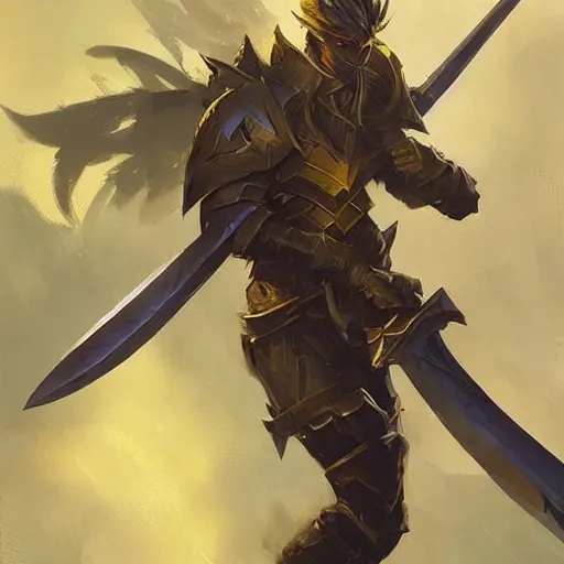 Image similar to yellow broad sword, war blade weapon, fantasy game weapon art by greg rutkowski, fantasy rpg style, league of legends style