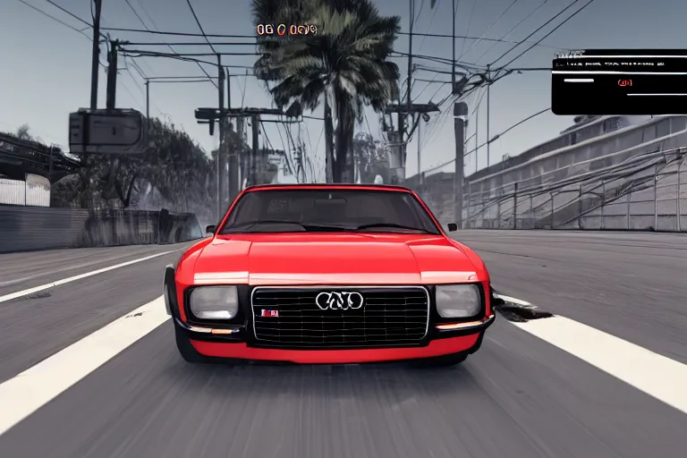 Image similar to audi camaro b 1 ( 1 9 6 9 ) drifting, need for speed : carbon, neon lines, ultra phonk, phonk music background, smoke behind wheels, noise, dark, establishing shot, through the streets of riften