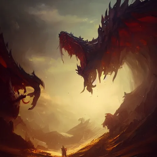 Prompt: a beautiful painting of an epic fantasy sad fat dragon, oil painting, Tooth Wu, Greg Rutkowski, RPG portrait, dynamic lighting, fantasy art,High contrast, depth of field