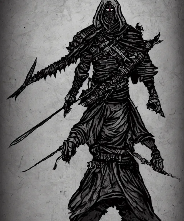 Image similar to a full body character portrait of a spiritual executioner in the style of darkest dungeon in the style of dark souls trending on artstation deviantart pinterest detailed realistic hd 8 k high resolution