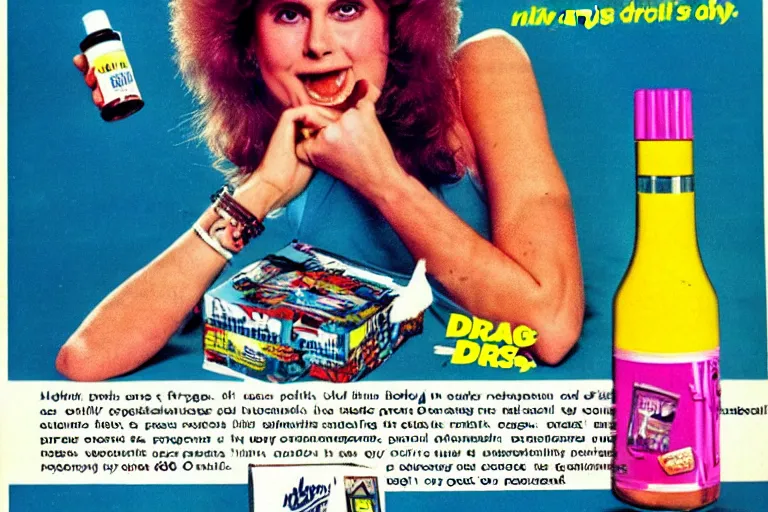 Prompt: 80s, drugs, advertisement