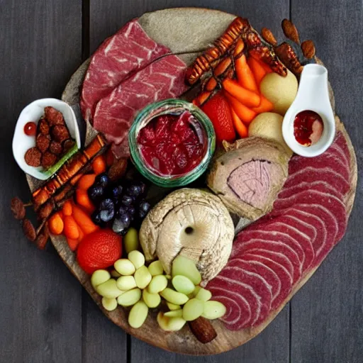 Image similar to knitted meat charcuterie board