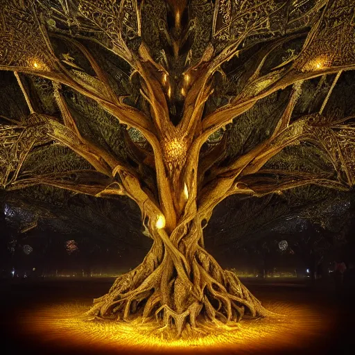 Prompt: full body pose, hyperrealistic photograph of the tree of life, dim volumetric lighting, 8 k, octane beautifully detailed render, extremely hyper detailed, intricate, epic composition, cinematic lighting, masterpiece, trending on artstation, very very detailed, stunning, hdr, smooth, sharp focus, high resolution, award, winning photo, dslr, 5 0 mm