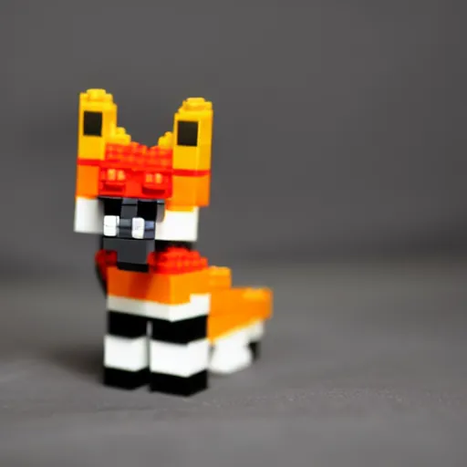 Image similar to A fox made out of LEGO