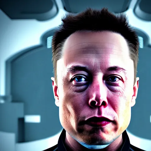 Image similar to Elon Musk as a hacker in the Matrix, modelsociety, radiant skin, huge anime eyes, RTX on, perfect face, directed gaze, intricate, Sony a7R IV, symmetric balance, polarizing filter, Photolab, Lightroom, 4K, Dolby Vision, Photography Award