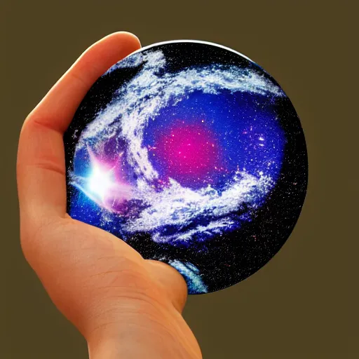 Prompt: the universe in the palm of your hands