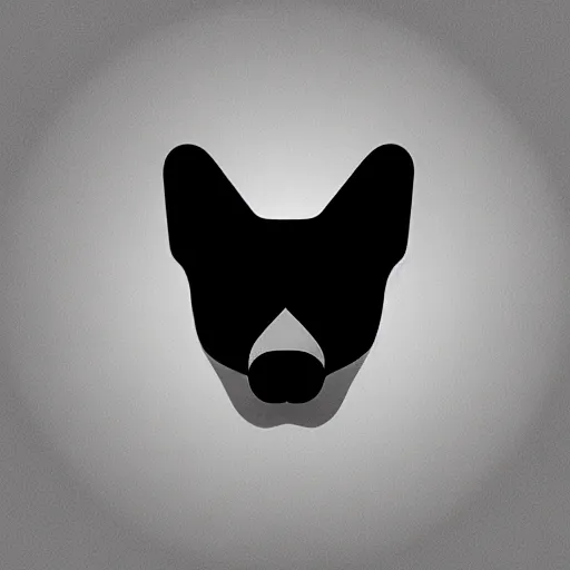 Image similar to minimal geometric dog logo by karl gerstner, monochrome, symmetrical