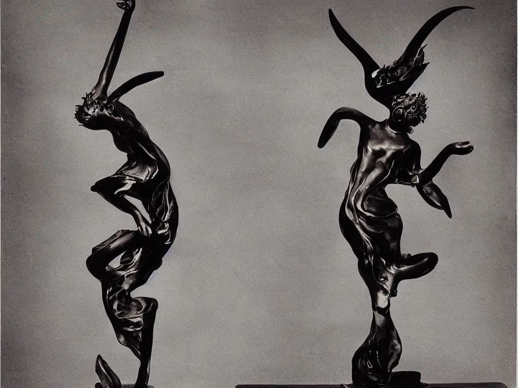 Image similar to flaming gothic japanese statue of a deity, dancing. karl blossfeldt, salvador dali