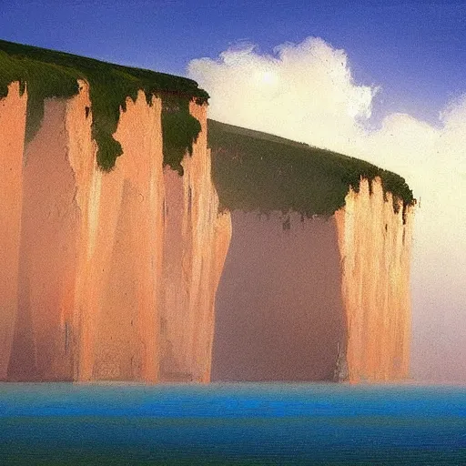 Image similar to seven sisters cliff, by arkhip kuindzhi, detailed, artstation