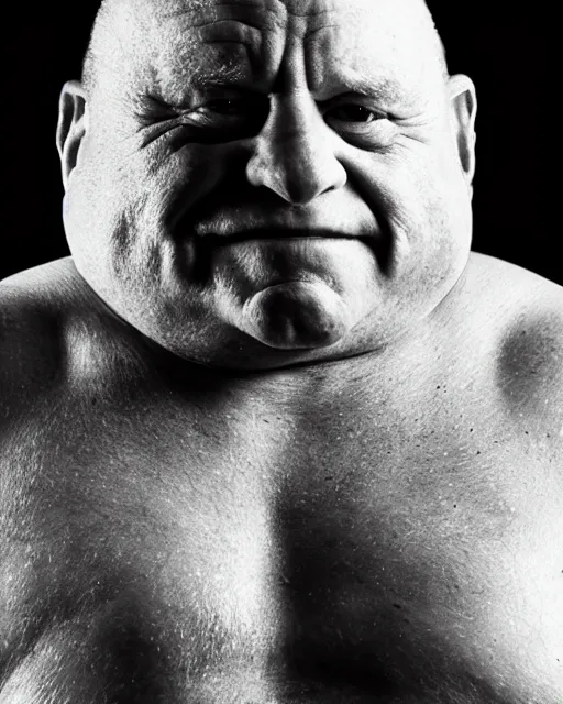 Prompt: portrait of danny devito as brock lesnar. photographic, photography