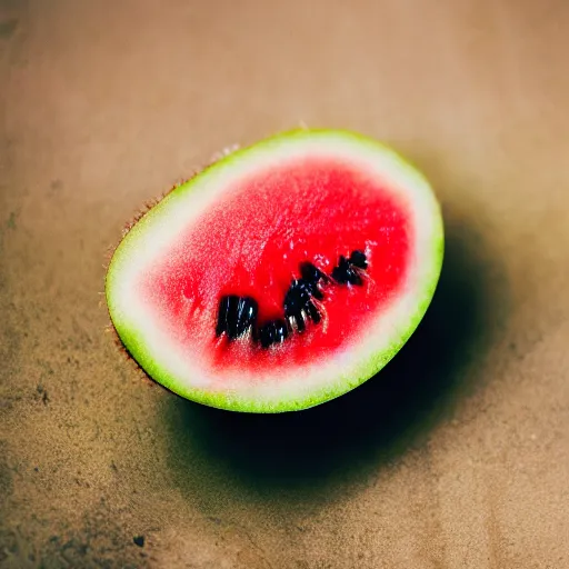 Prompt: a kiwi fruit merged with a watermelon! Ultra realistic! 25mm f/1.7 ASPH Lens!