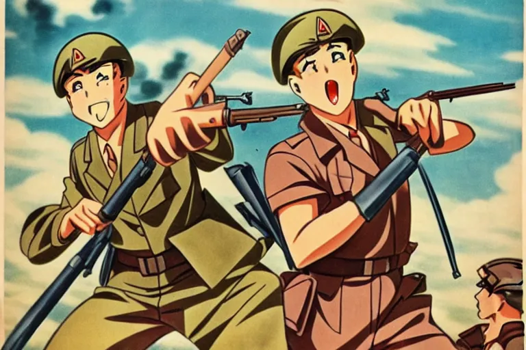 Image similar to 1940s, war, anime