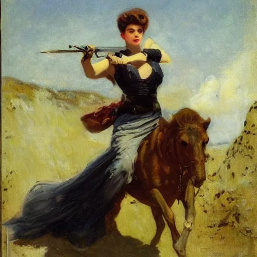 Image similar to action heroine by alfred stevens