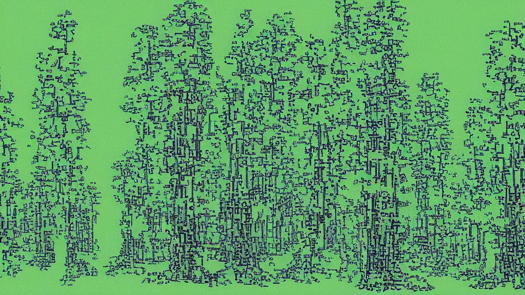 Image similar to forest tree flat 2 d art moebius pixelated