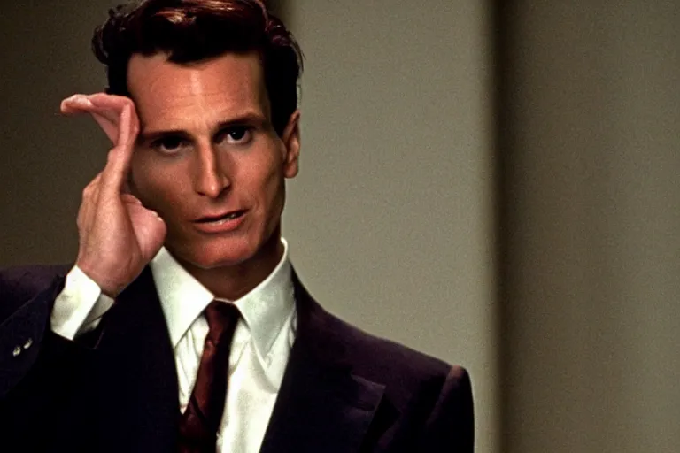 Prompt: patrick bateman giving a ted talk