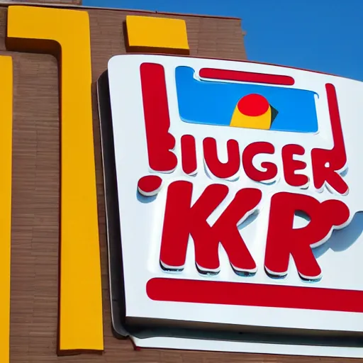 Image similar to burger king sign, funny jumbled letters