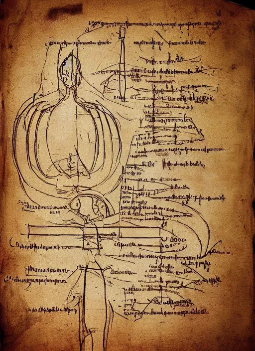 Prompt: the the cure to cancer, detailed diagram by Leonardo DaVinci, sketches, remastered, upscaled, amazing discovery
