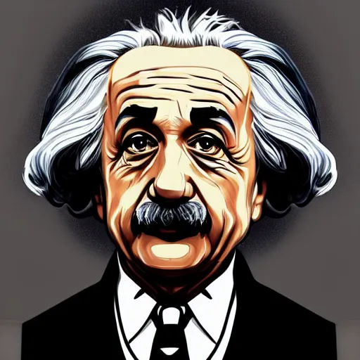 Prompt: illustration gta 5 artwork of albert einstein, in the style of gta 5 loading screen, by stephen bliss