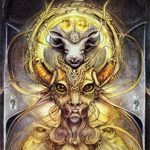 Prompt: detailed and sharp aries zodiac artwork, mystic style, detailed, 8 k, detailed, symmetrical, by brian froud