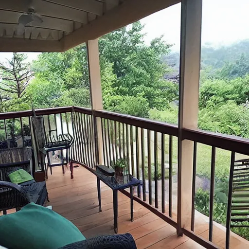 Image similar to morning coffee balcony rain peaceful relaxing