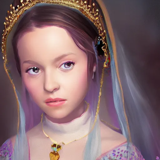 Image similar to a portrait of a jewish princess in a disney movie, oil painting, pale colors, high detail, 8 k, wide angle, trending on artstation,