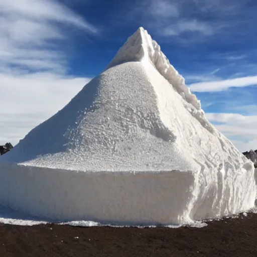 Prompt: mound of salt shaped like mount everest