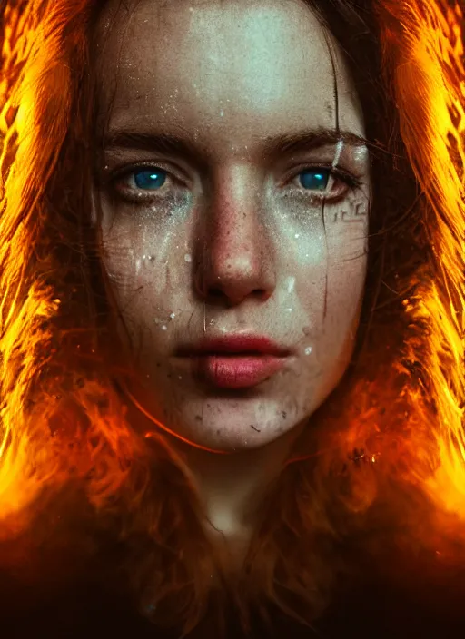 Image similar to cinematic shot epic portraits, hyper realistic, mood lighting, fantasy, detailed tears, highly detailed, super realistic, perfect lighting pixel sorting, style sheet