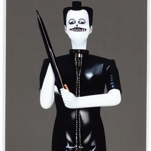 Prompt: a high quality product photo ad of klaus nomi with a technical reed rollerball pen exacto knife by junji ito, ethereal eel