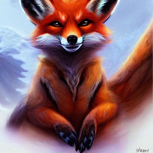 Prompt: A fox , art by World of Warcraft Art Director, art station