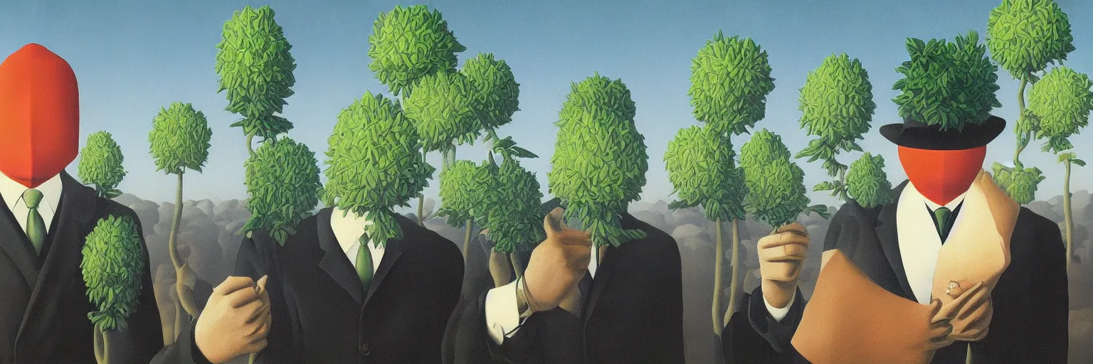 Prompt: marjiuana painting magritte