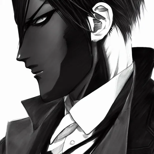 Suit Anime Drawing Male, suit, black Hair, fictional Character, formal Wear  png | PNGWing