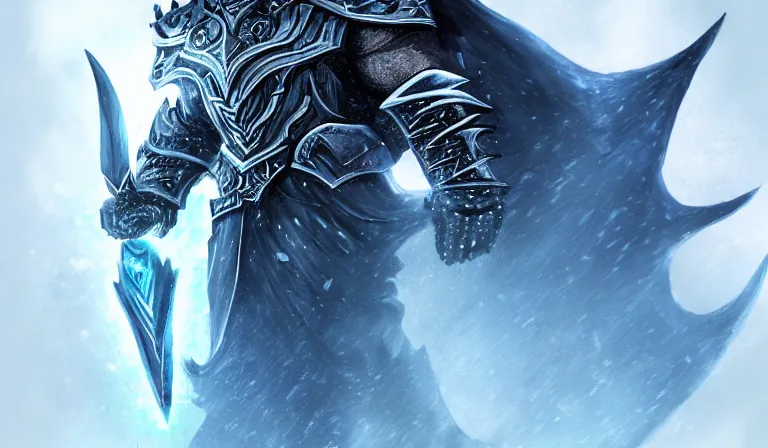 Image similar to Henry Cavill as Arthas, lich king, World of Warcraft, stylized digital art, artstation, 4k, deviantart