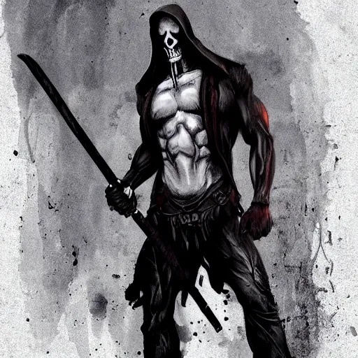 Grim Reaper Creepy Muscled Horror Gay Pride Stable Diffusion