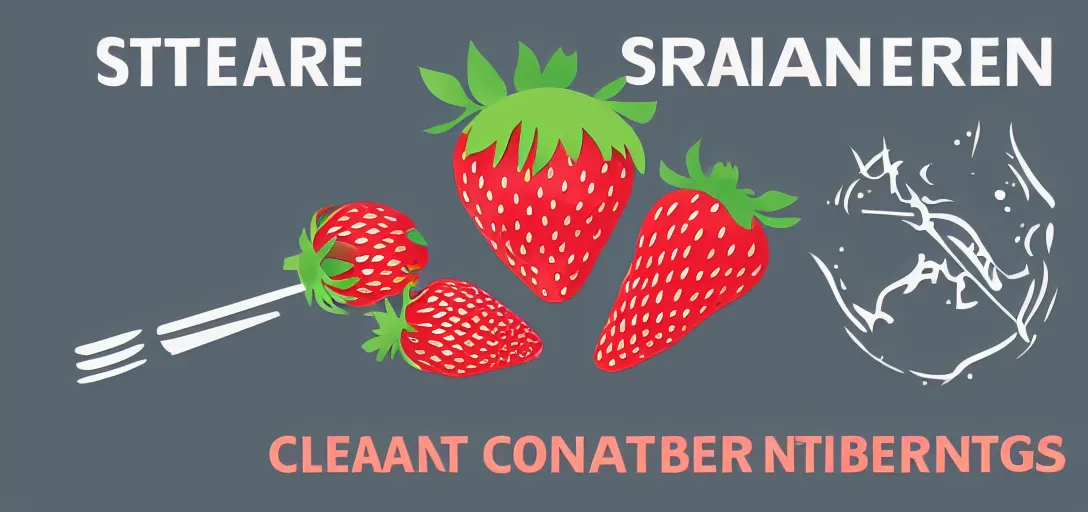 Prompt: Clean, sharp, vectorized sign warning that strawberries can suddenly combust, icon, trending, modern and minimalist