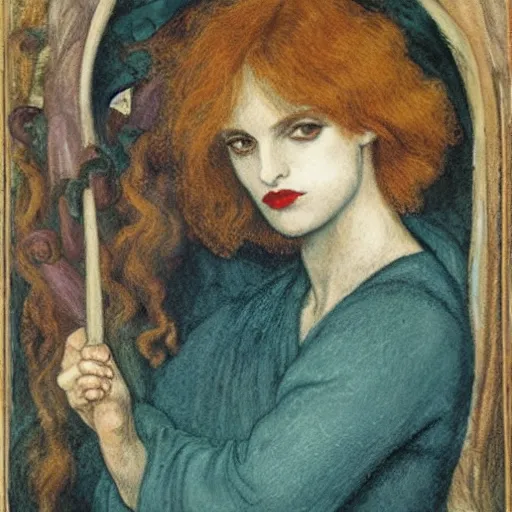 Prompt: the blood-dimmed tide is loosed and everywhere the ceremony of innocence is drowned, painted by Dante Gabriel Rossetti