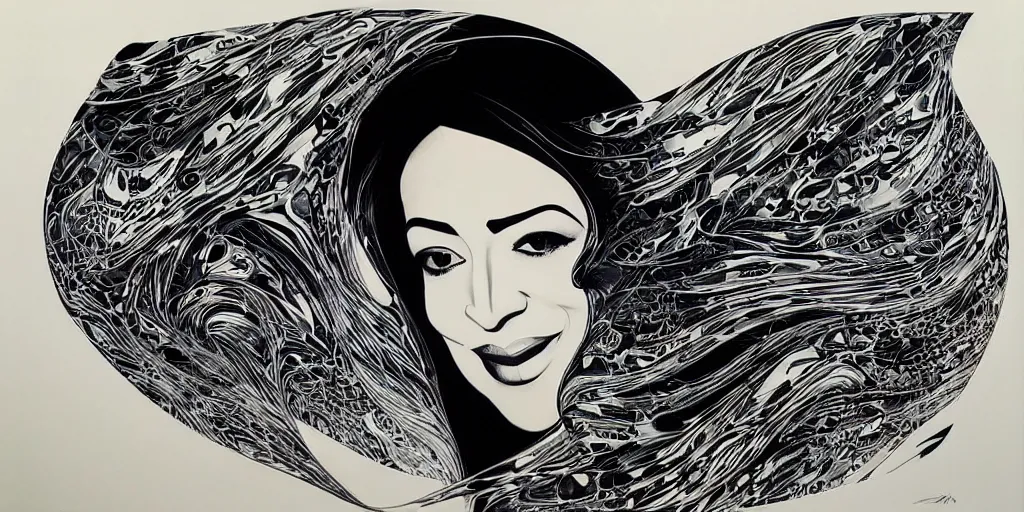 Prompt: a beautiful painting of zaha hadid by aaron horkey, trending on artstation