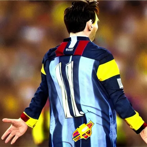 Image similar to lionel messi in hogwarts