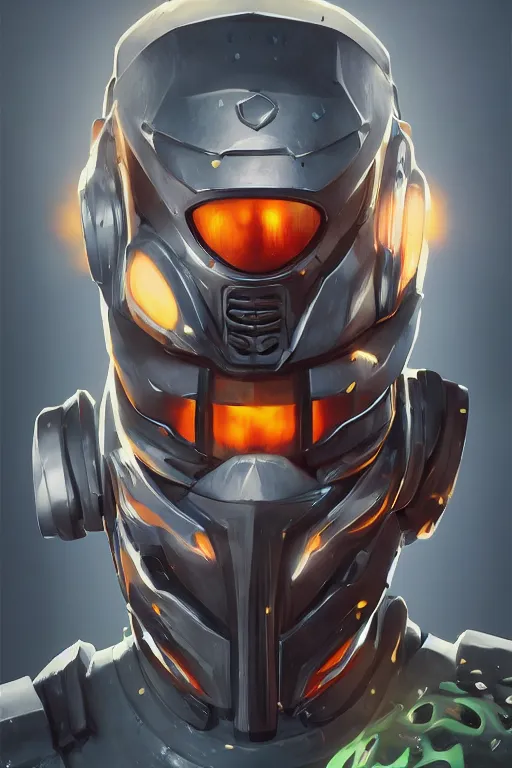 Image similar to epic mask helmet robot ninja portrait stylized as fornite style game design fanart by concept artist gervasio canda, behance hd by jesper ejsing, by rhads, makoto shinkai and lois van baarle, ilya kuvshinov, rossdraws global illumination radiating a glowing aura global illumination ray tracing hdr render in unreal engine 5