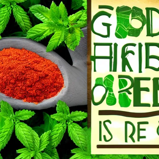 Image similar to god is made of herbs