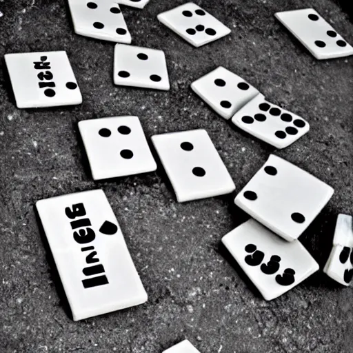 Prompt: it's like a domino effect. after all the time of neatly putting the pieces together, one wrong move, one moment of distraction, and all of it comes falling down. the same happens to us