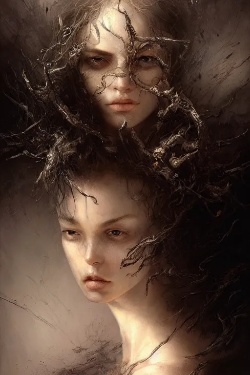 Prompt: breathtaking detailed soft painting of your head turns away, the new love, your head turns back, the novel love, rembrandt style, elegant, highly detailed, artstation, concept art, matte, sharp focus, art by luis royo and tom bagshaw, and greg rutkowski