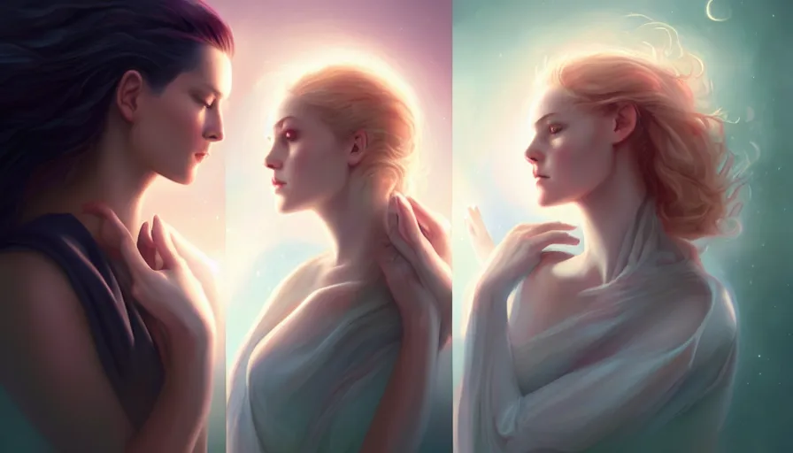 Prompt: the two complementary forces that make up all aspects and phenomena of life, by Charlie bowater