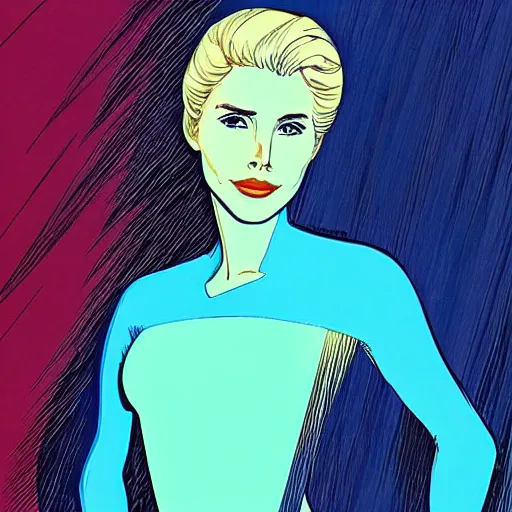 Image similar to “ elsa pataky retro minimalist portrait by jean giraud, moebius starwatcher comic, 8 k ”