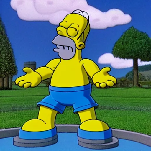 Image similar to 3 d homer simpson in a t - pose