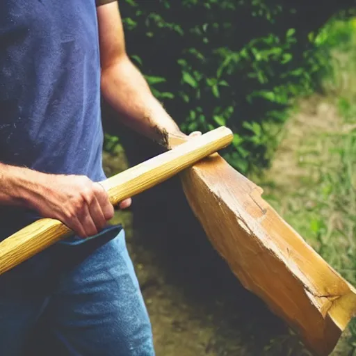 Image similar to a man holding an axe