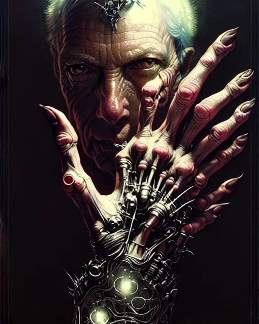 Image similar to human hand anatomy for artists fantasy character portrait, ultra realistic, cinematic, concept art, wide angle, intricate details, hologram, highly detailed by greg rutkowski, aaron horkey, gaston bussiere, craig mullins, simon bisley, arthur rackham