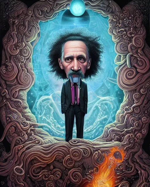 Image similar to lovecraft lovecraftian portrait of einstein, pixar style, by tristan eaton stanley artgerm and tom bagshaw.