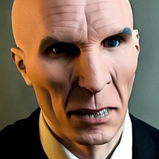 Image similar to Wholesome Voldemort posing from LinkedIn profile picture, professional headshot