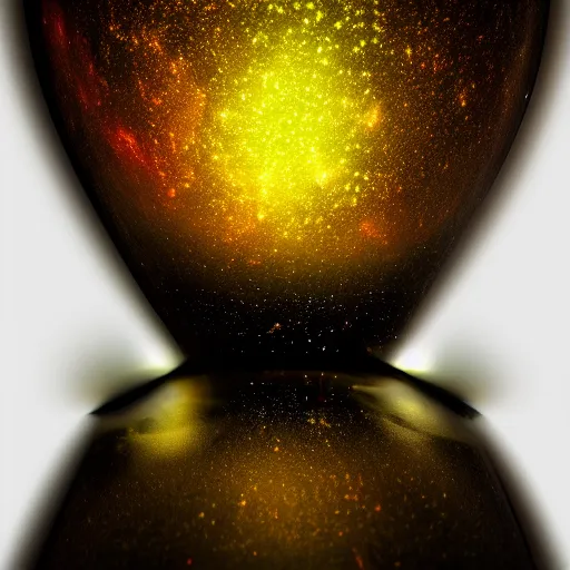 Image similar to the universe dripping into a glowing chalice, hd photography